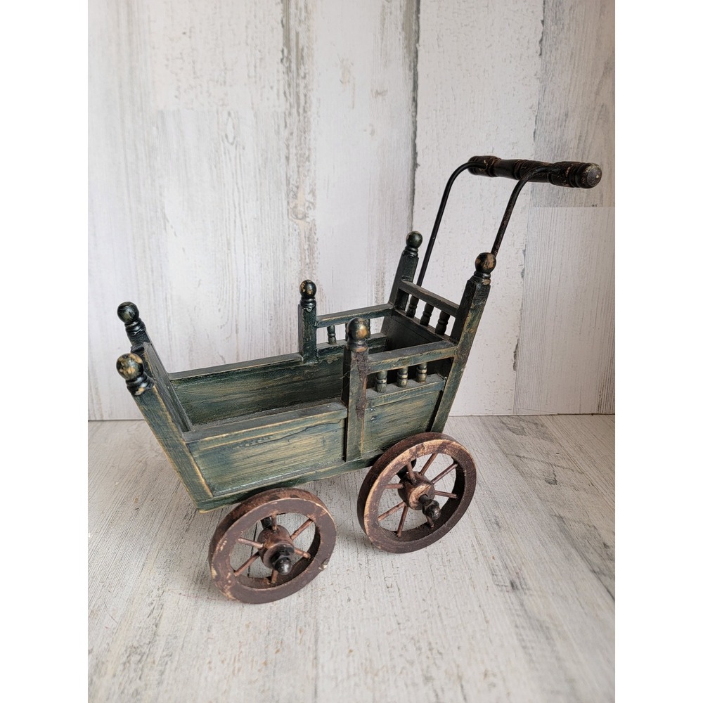 Vintage doll wagon carriage baby buggy miniature play accessory unique home